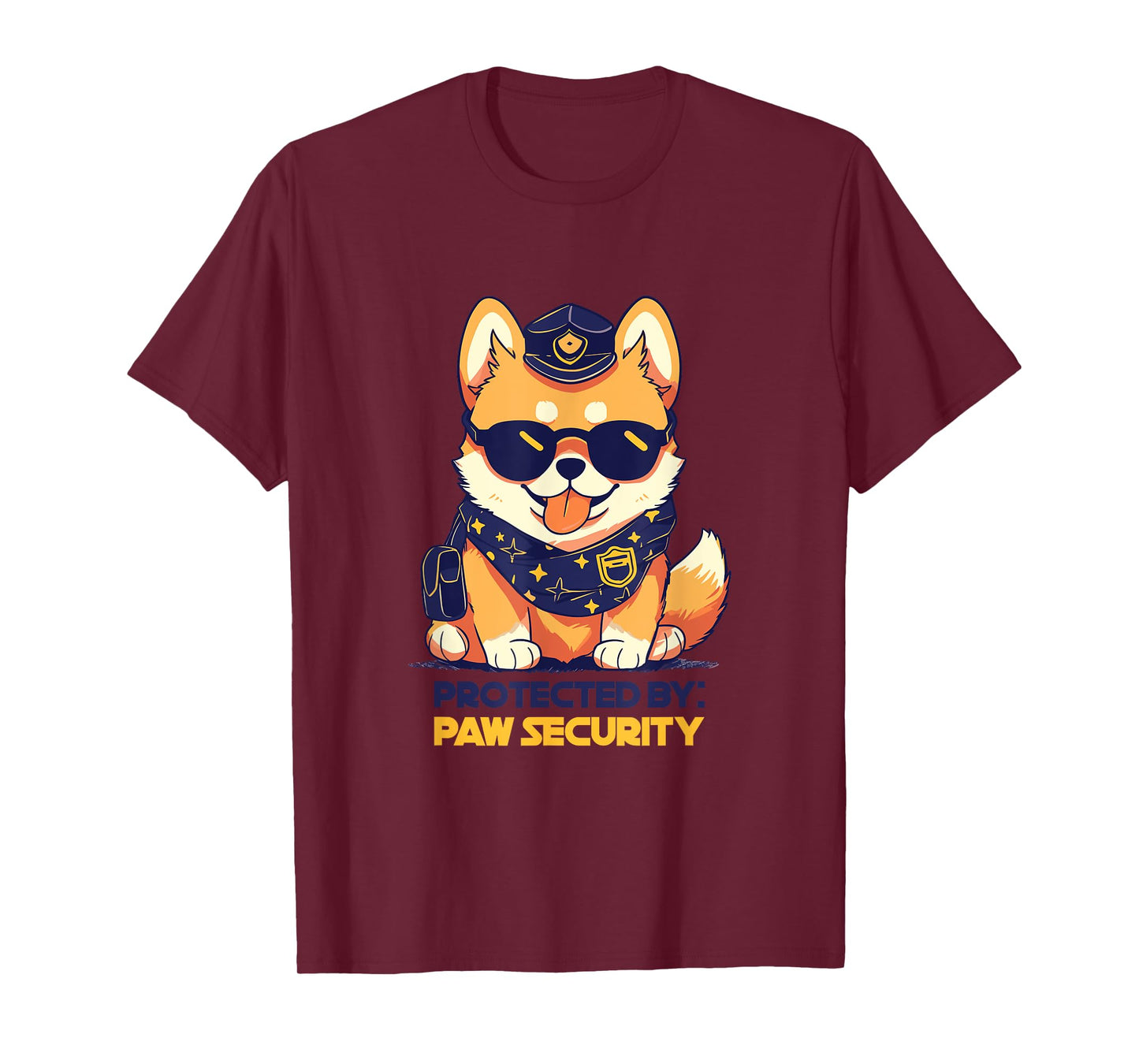 Cute Pomeranian Dog Protected By Paw Security Sunglasses Men Women Kids T-Shirt