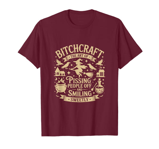 Bitchcraft Funny Witch Witchy Spooky Season Happy Halloween T-Shirt