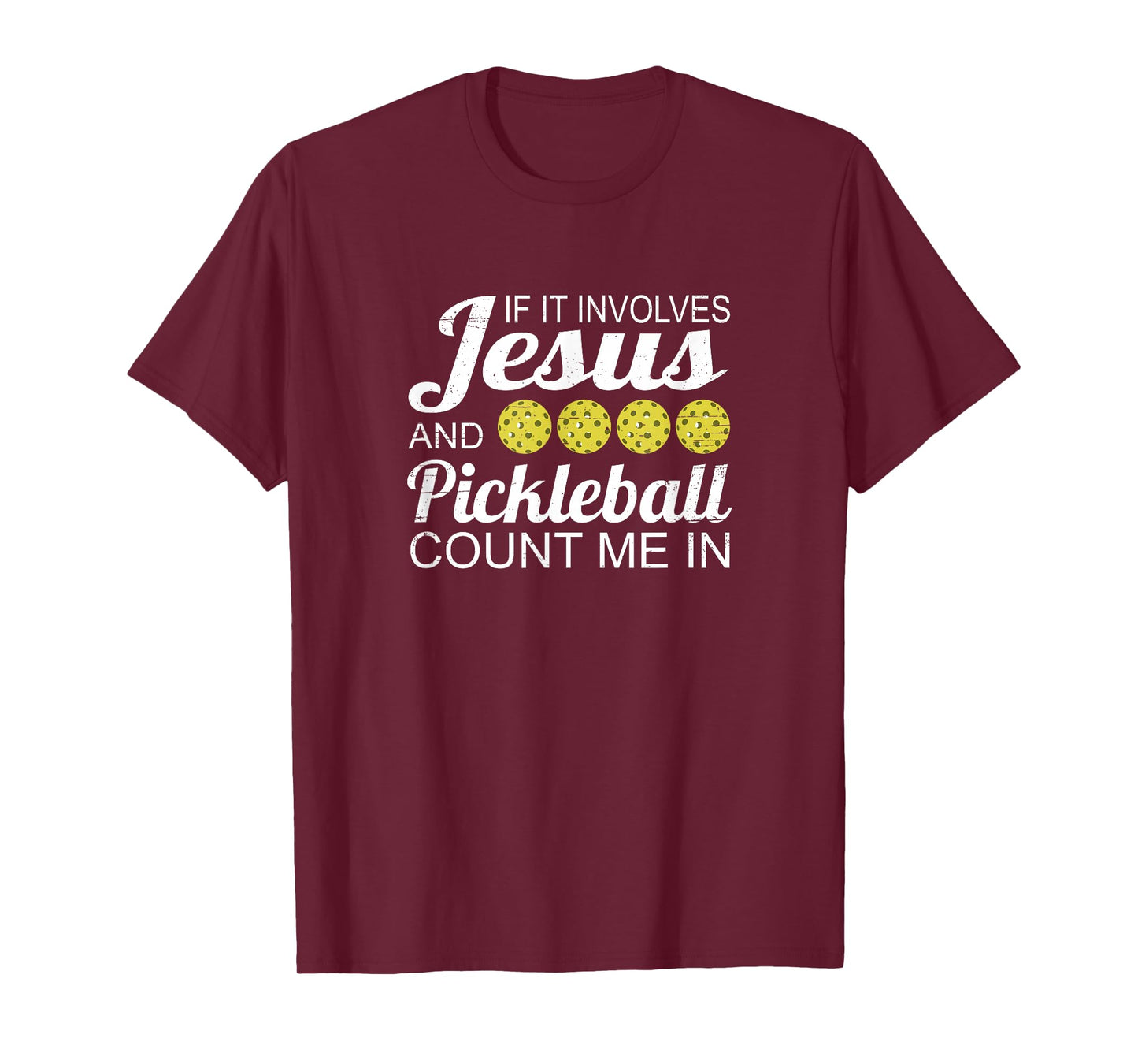 Distressed Jesus Pickleball Player Worship Church Graphic T-Shirt