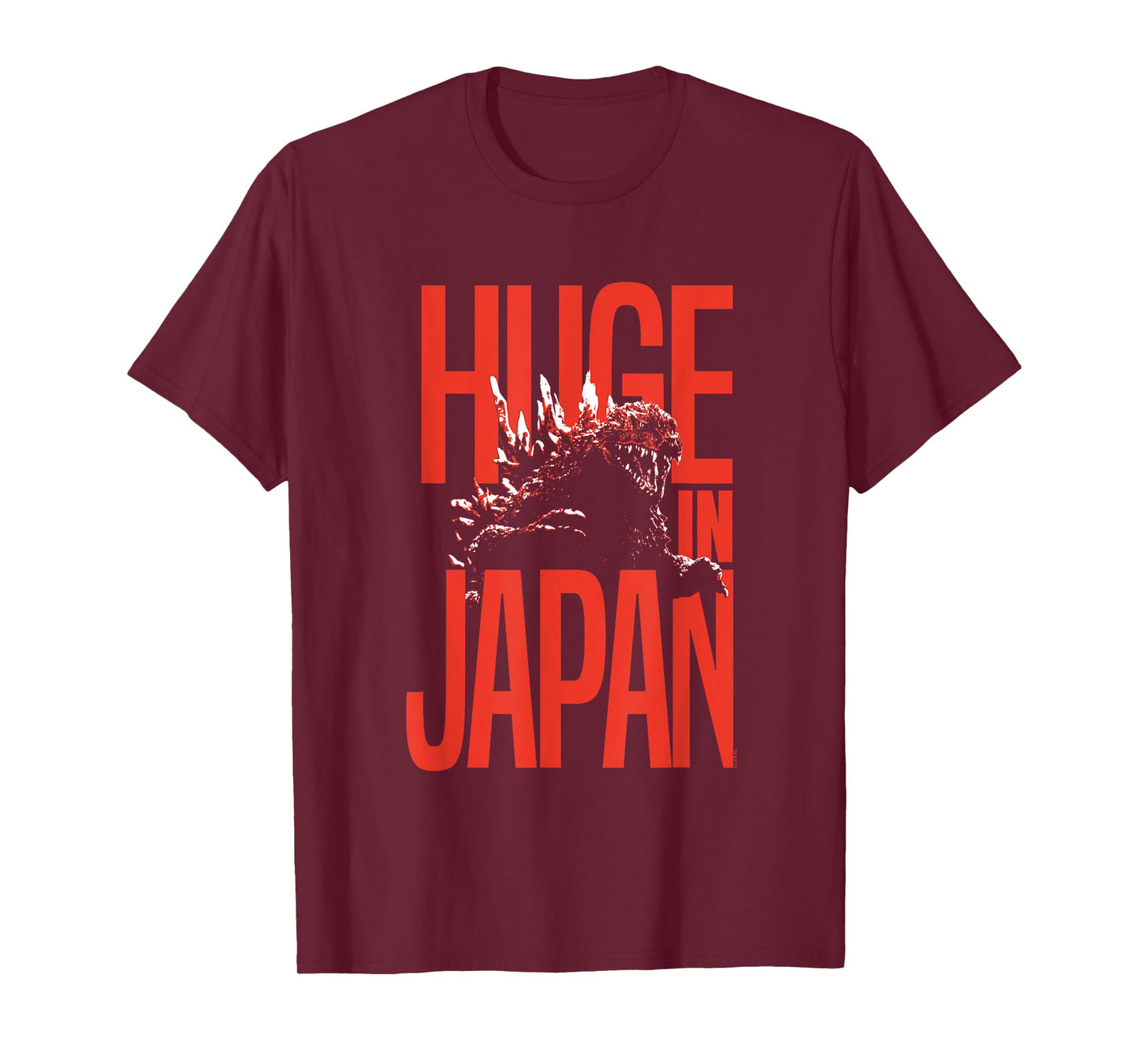 Godzilla Huge in Japan Red Text Monster Movie T-Shirt