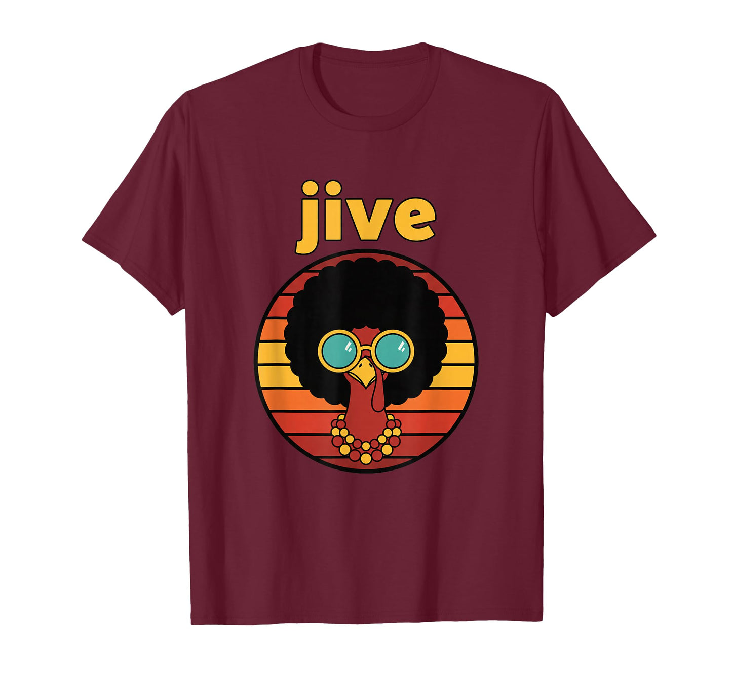 Jive Thanksgiving Afro Retro 70s Turkey Vintage Friendsgivin T-Shirt