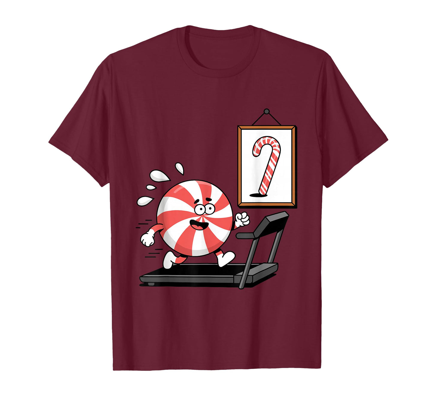 Funny Christmas Candy Cane Running Humor Jokes T-Shirt