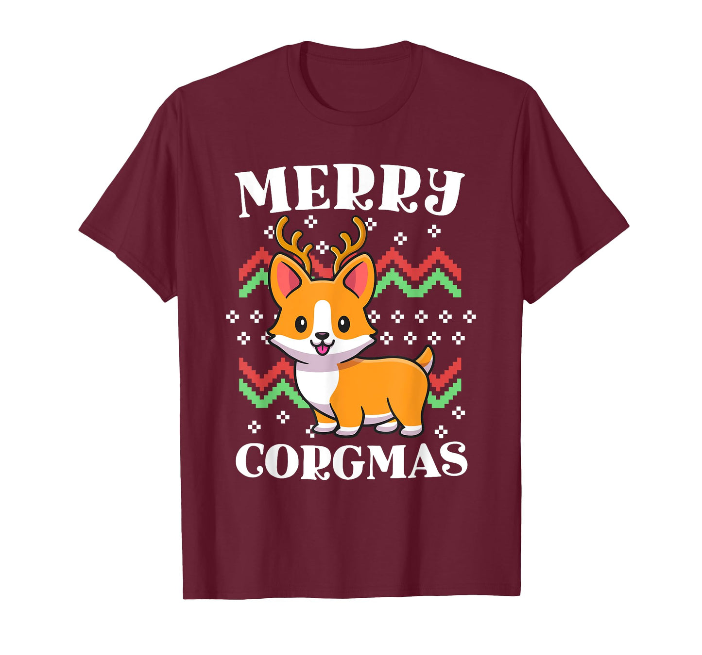 Merry Corgmas Kawaii Christmas Corgi Nerdy Ugly Christmas T-Shirt