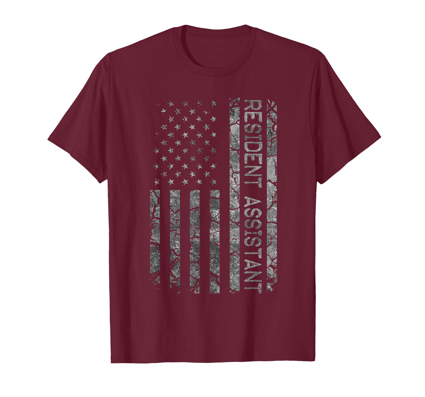 Funny Job Title Worker American Flag Resident Assistant T-Shirt for Women Men