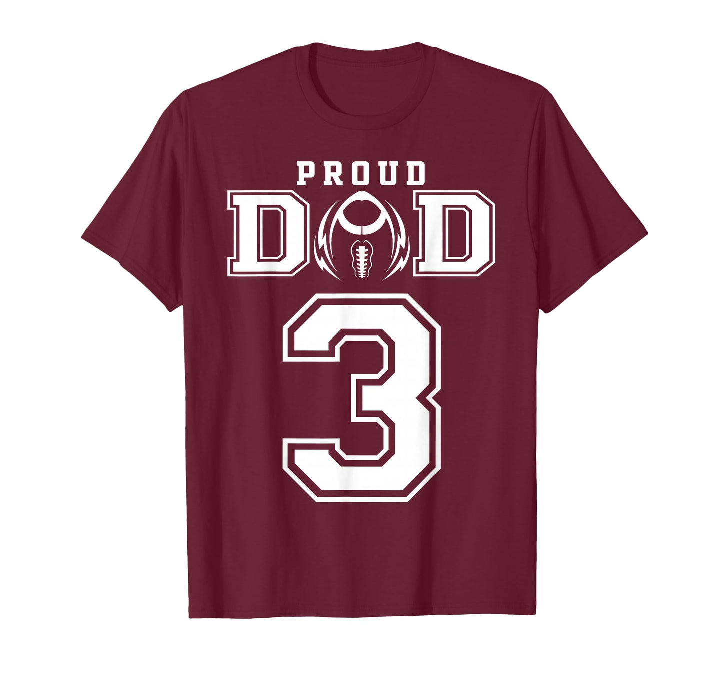 Custom Proud Football Dad Number 3 Personalized For Men T-Shirt