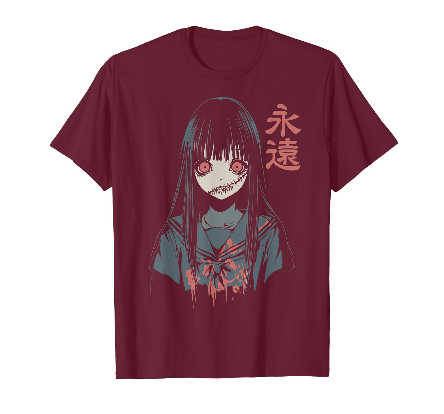 Anime Horror Girl Aesthetic Soft Grunge Waifu Japanese Girl T-Shirt