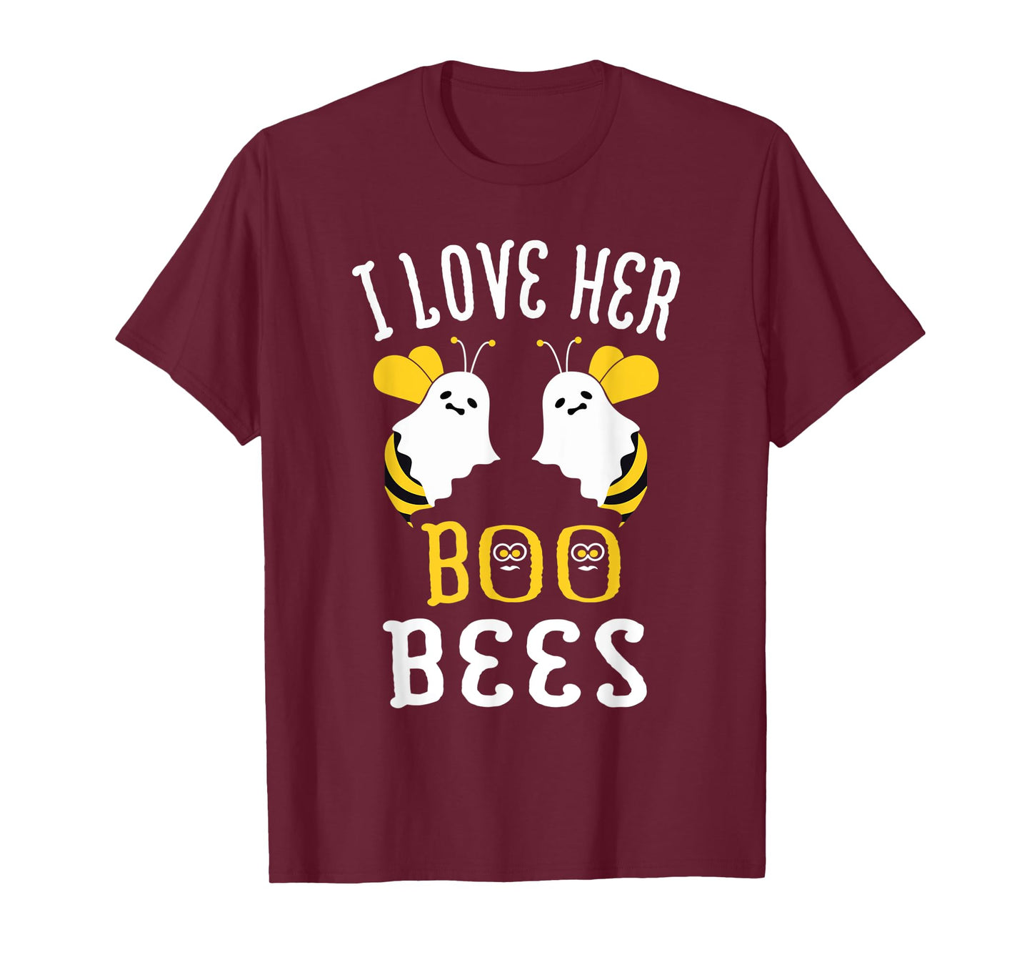 Boo Bees Halloween Couple I Love Her Matching Costume T-Shirt