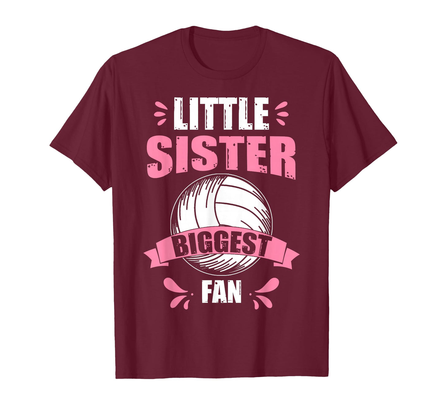 Funny Little Sister Biggest Fan Volleyball Sister T-Shirt
