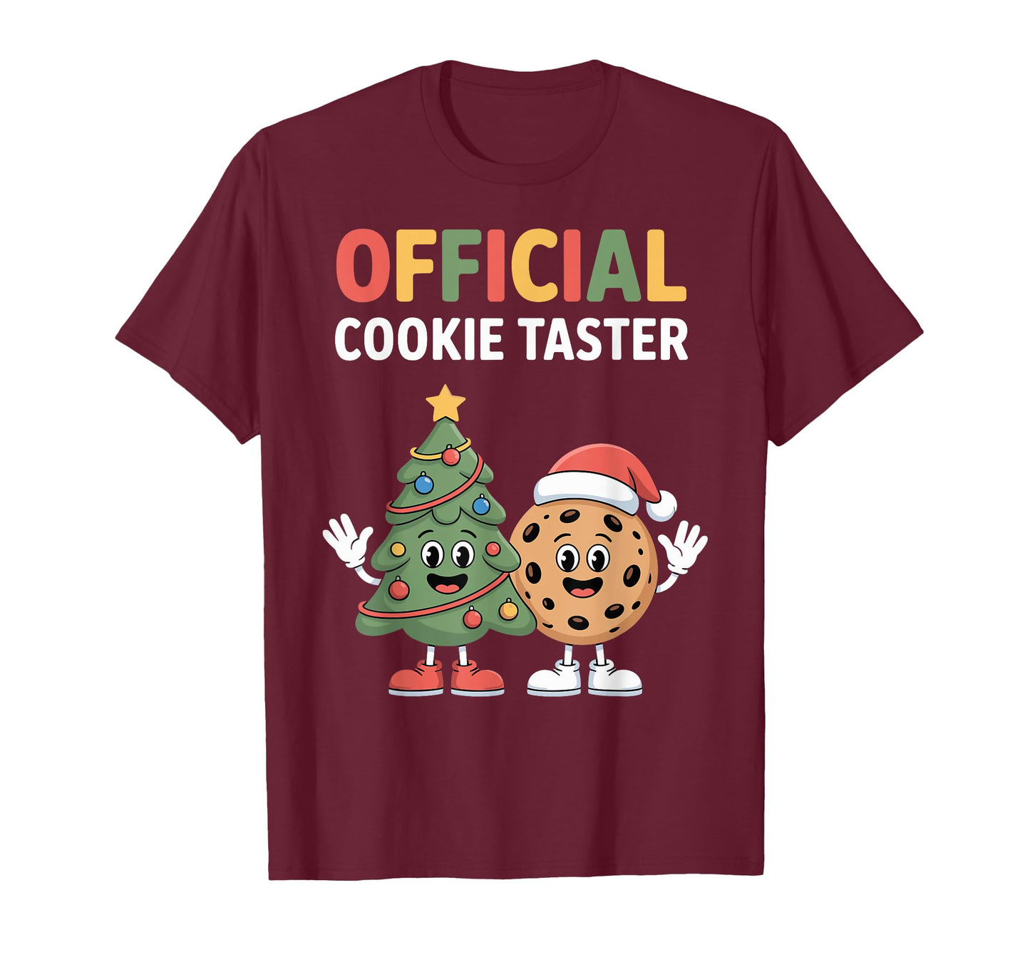 Official Cookie Taster Christmas Baking Crew Santa T-Shirt