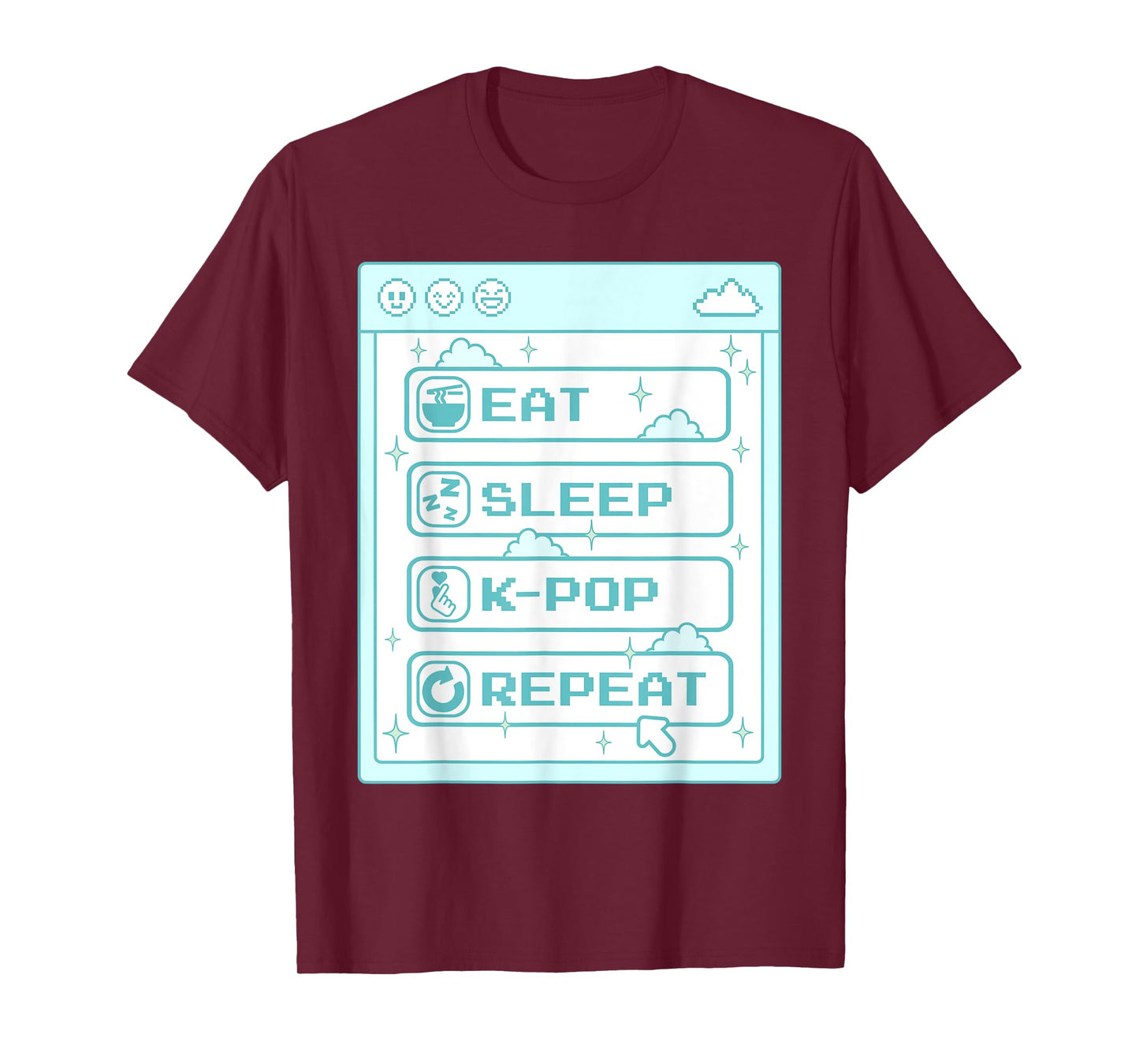 Computer Geek Eat Sleep K-Pop Repeat Boys Kpop Merch K-Pop T-Shirt