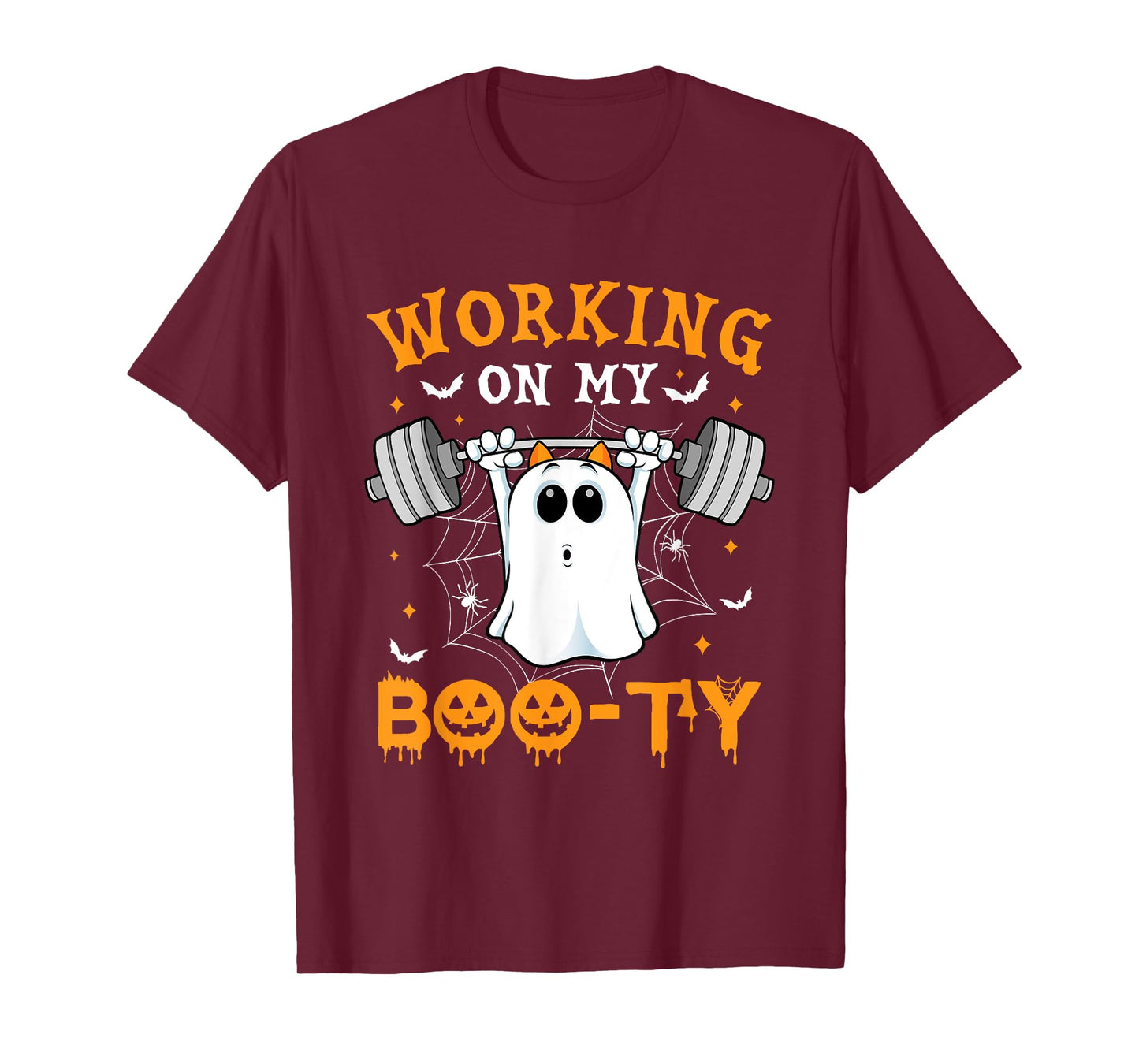Funny Halloween Working On My Booty Workout Gym T-Shirt