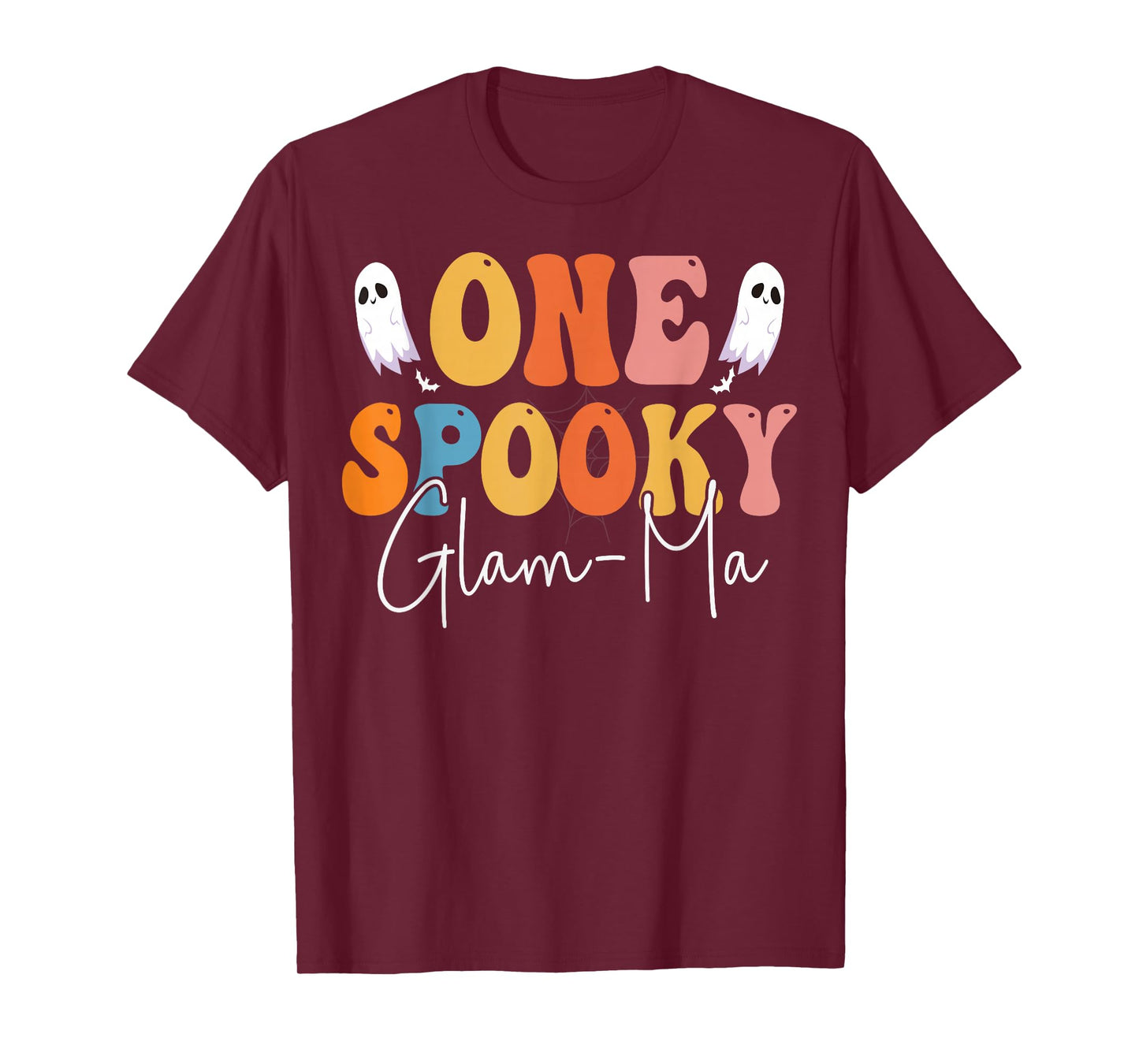 One Spooky Glam-Ma Groovy Funny Women Ghost Boo Halloween T-Shirt