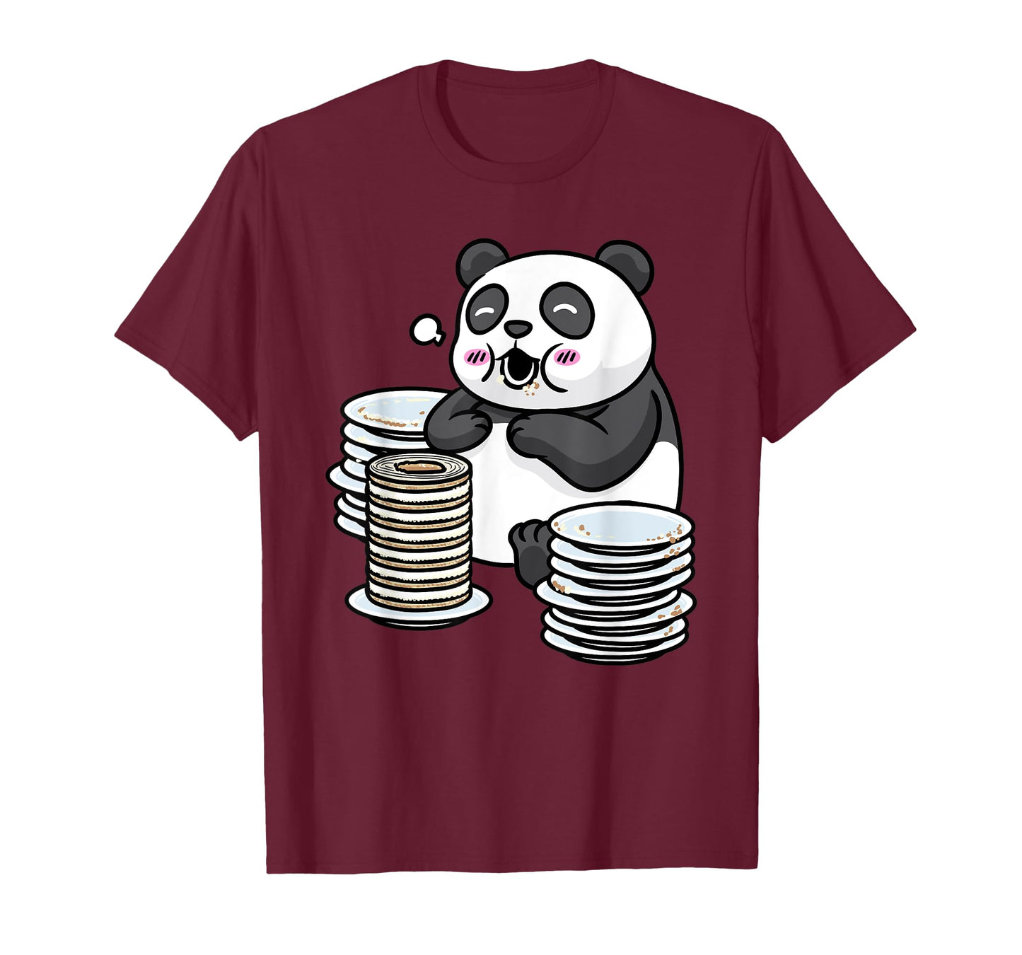Panda With Baumkuchen Pyramid Cake Otaku Food Lover Anime T-Shirt