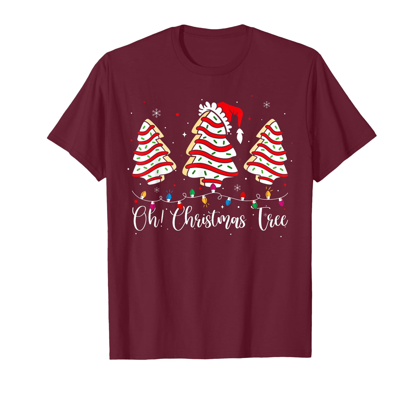 Groovy Oh Christmas Tree Cakes Debbie Becky Jen Cake Lovers T-Shirt