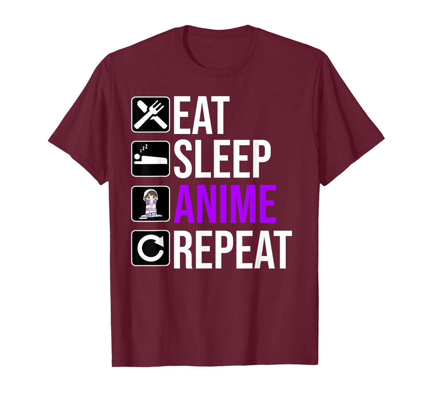 Anime Lover Funny - Eat Sleep Anime Repeat T-Shirt