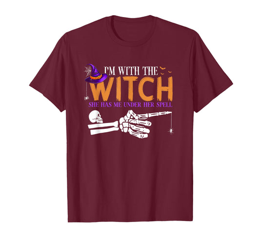 I'm with The Witch Funny Halloween Couple Costume Party T-Shirt