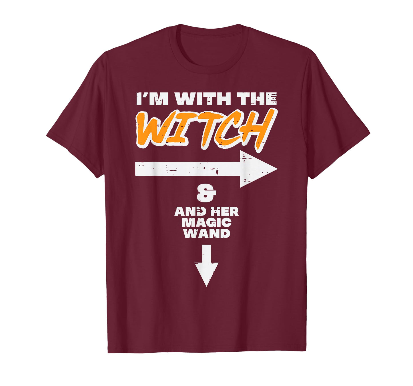 Halloween Im with Witch Magic Wand Funny Match Costume Men T-Shirt