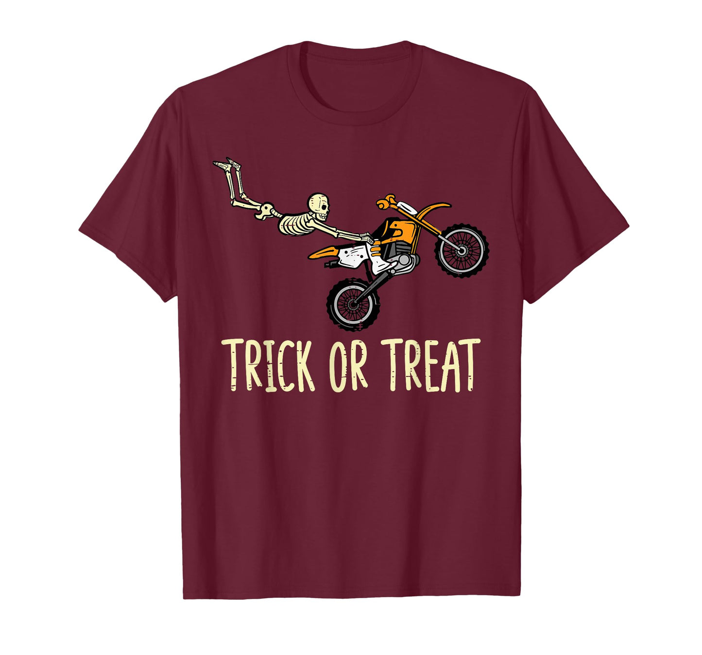 Skeleton Motocross Seat Grab Stunt Halloween Horror Funny T-Shirt