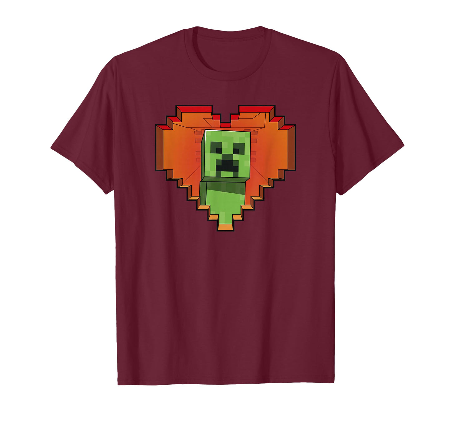 Minecraft Heart Logo Creeper Fill T-Shirt