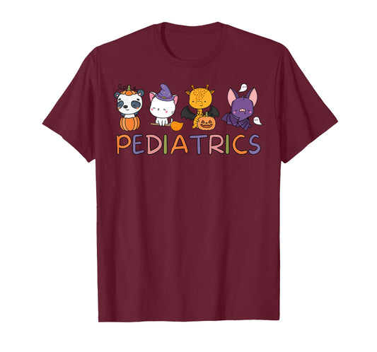 Pediatrics Spooky Animals Pumpkin PEDS Nurse Halloween T-Shirt