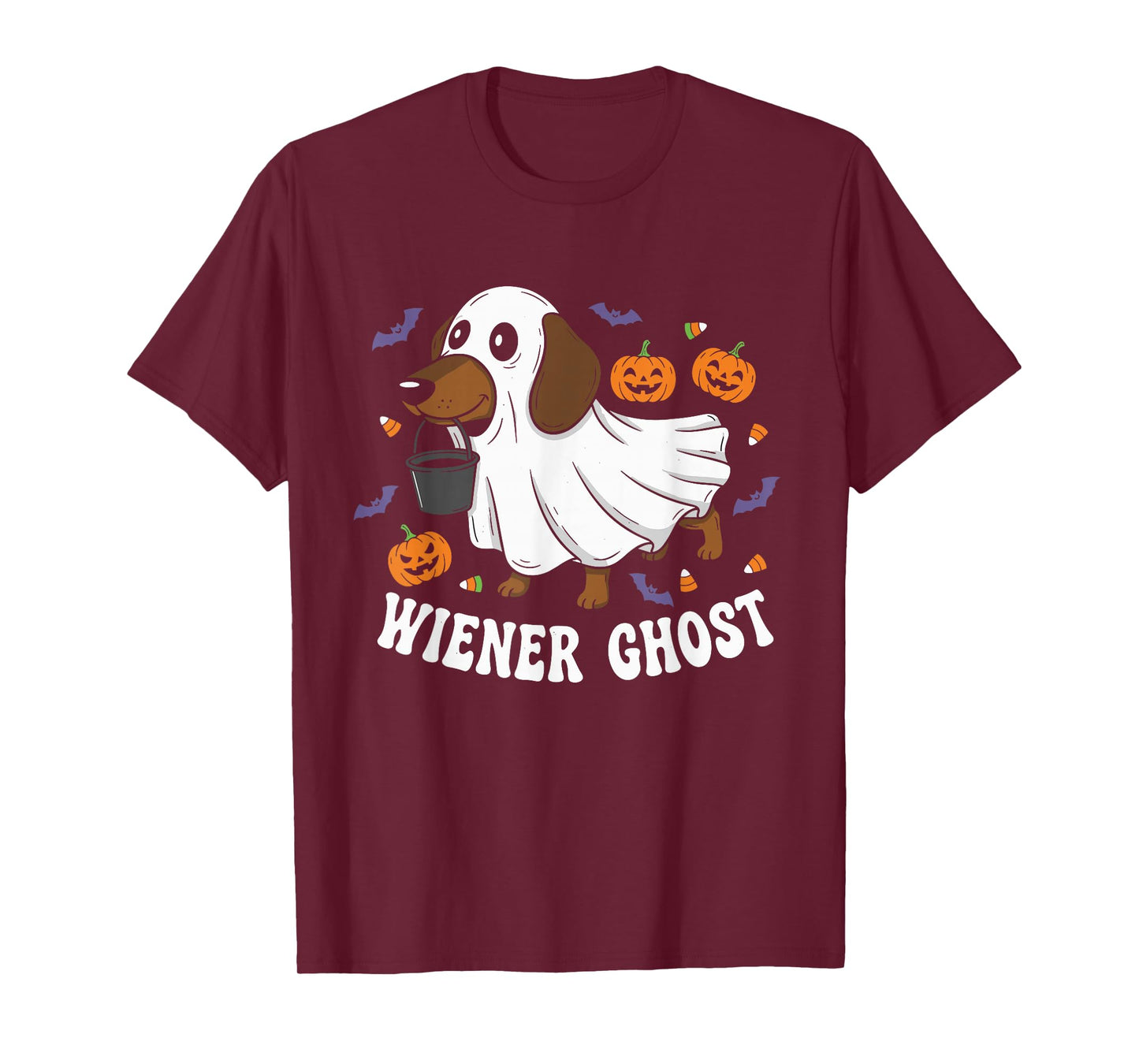 Wiener Ghost Funny Dachshund Halloween Dog T-Shirt