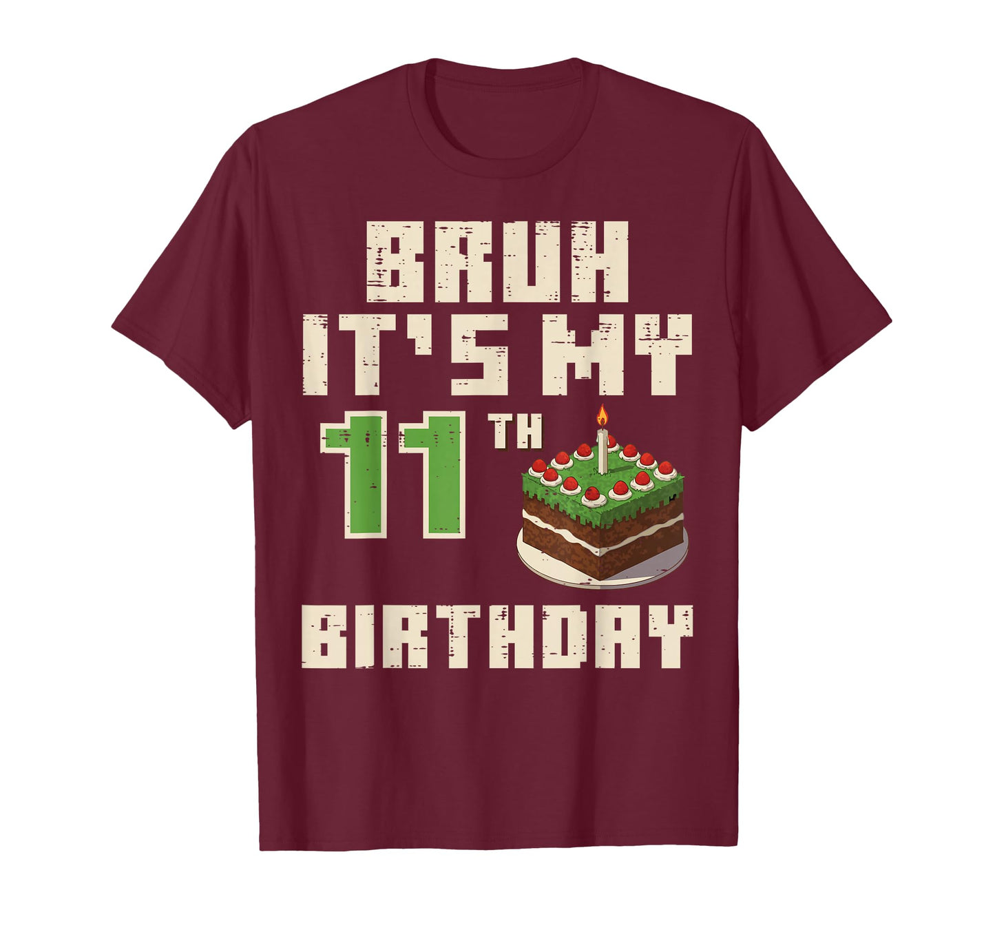 11th Birthday Pixel Gaming 11 Year Old Gamer Bday Boys Kids T-Shirt