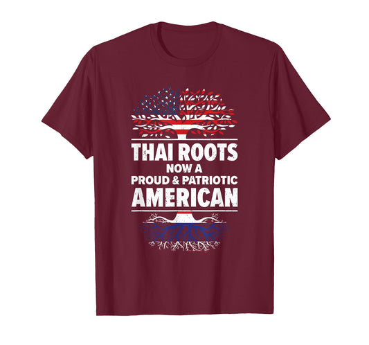 Thai American Patriot USA Grown Thailand US Flag T-Shirt