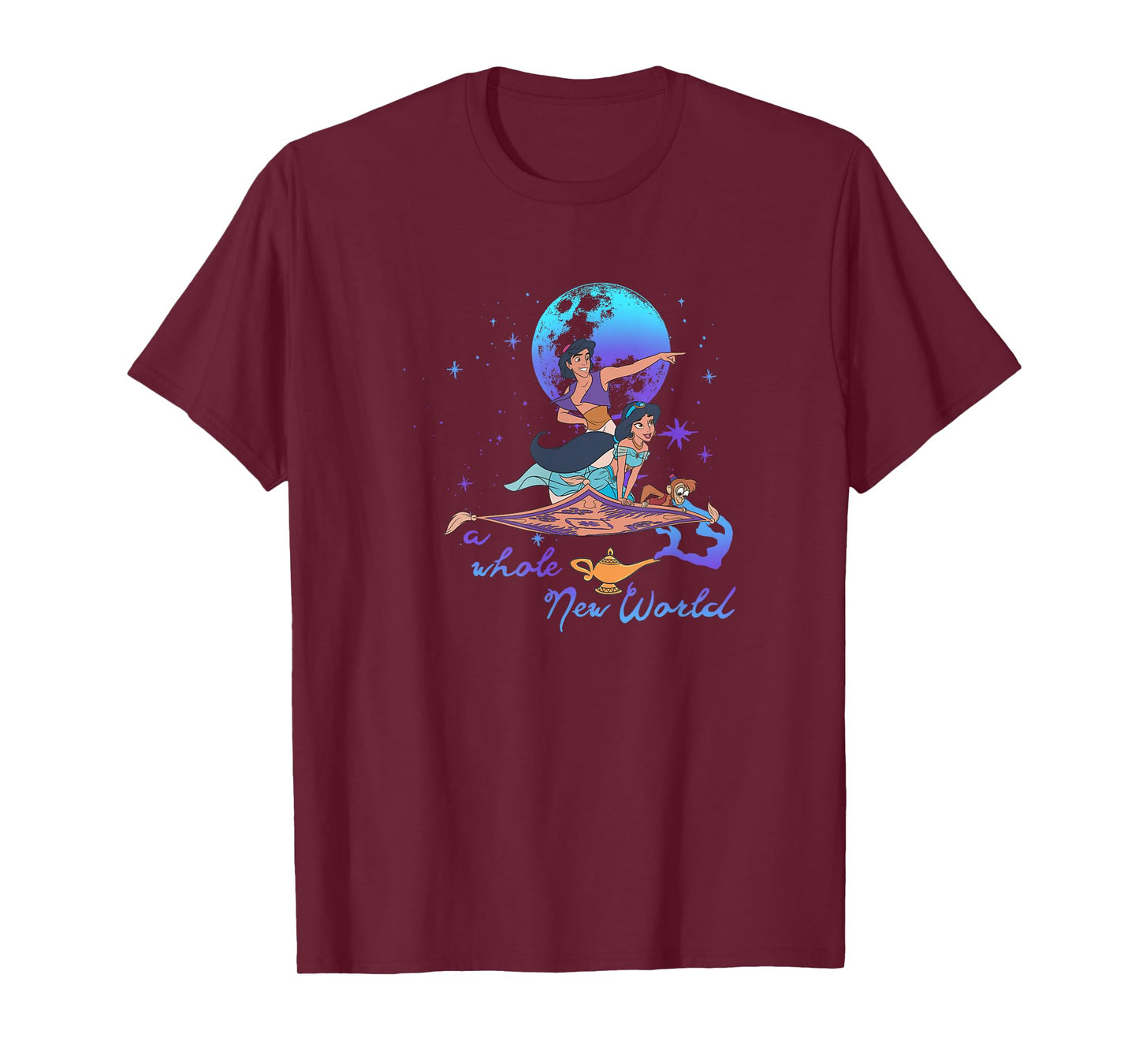 Disney Aladdin Group Shot A Whole New World Blue & Purple T-Shirt