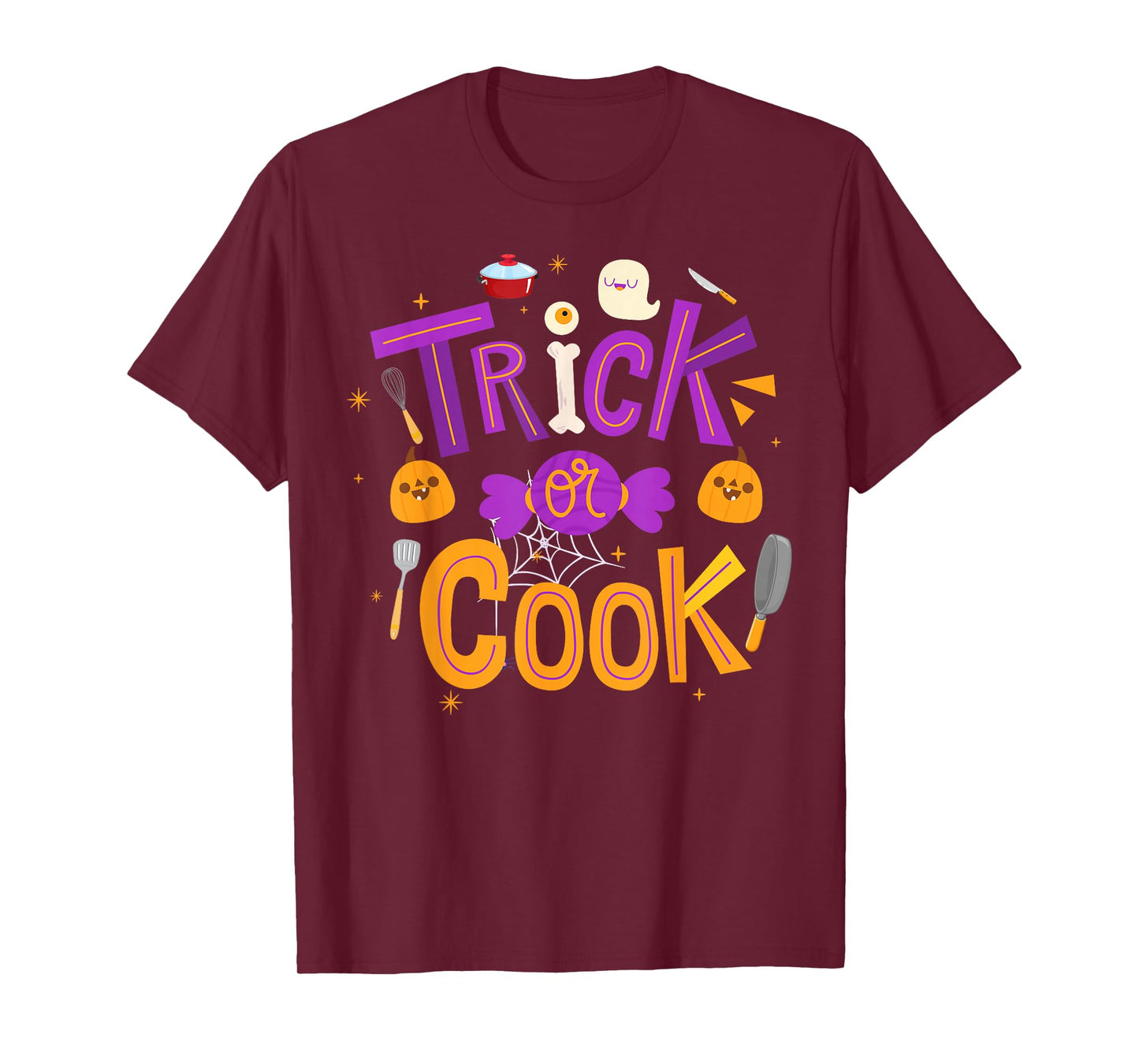 Trick Or Cook Funny Trick Or Treating Chef Cooking Halloween T-Shirt