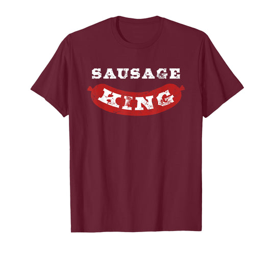 Sausage King Funny Distressed BBQ T-Shirt
