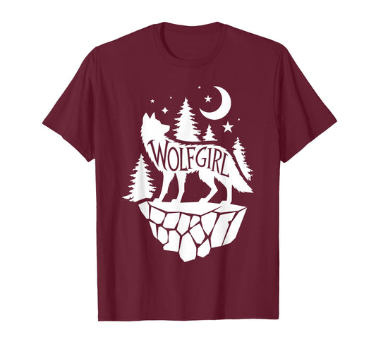 Cute Wolf Art for Women Girls Howling Wolves Wolf Lover T-Shirt