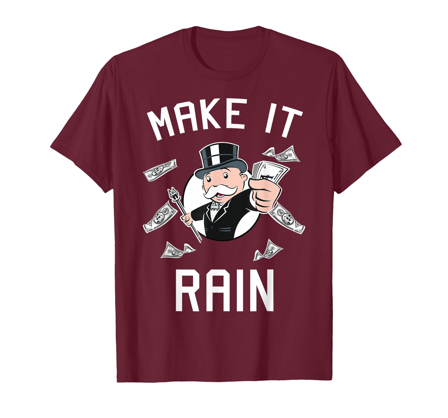 Monopoly Man Make It Rain Logo Portrait T-Shirt