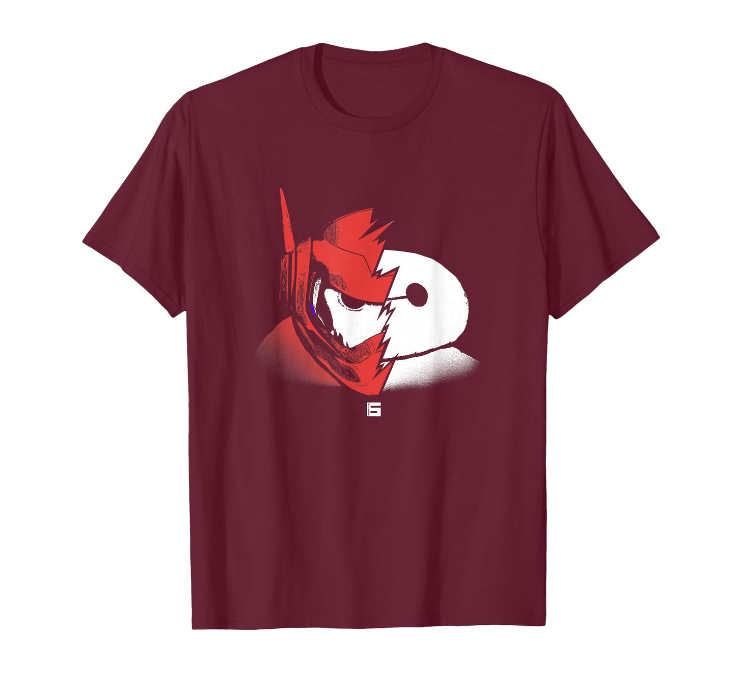 Disney Big Hero 6 Baymax Split Face Epic Shot Distressed T-Shirt