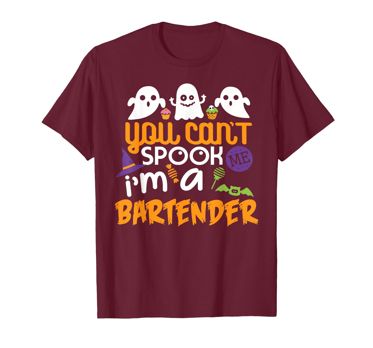Bartender Halloween Shirt Costume Party Can't Spook Me T-Shirt