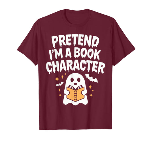 Pretend I'm A Book Character Costumes Kids Halloween Ghost T-Shirt