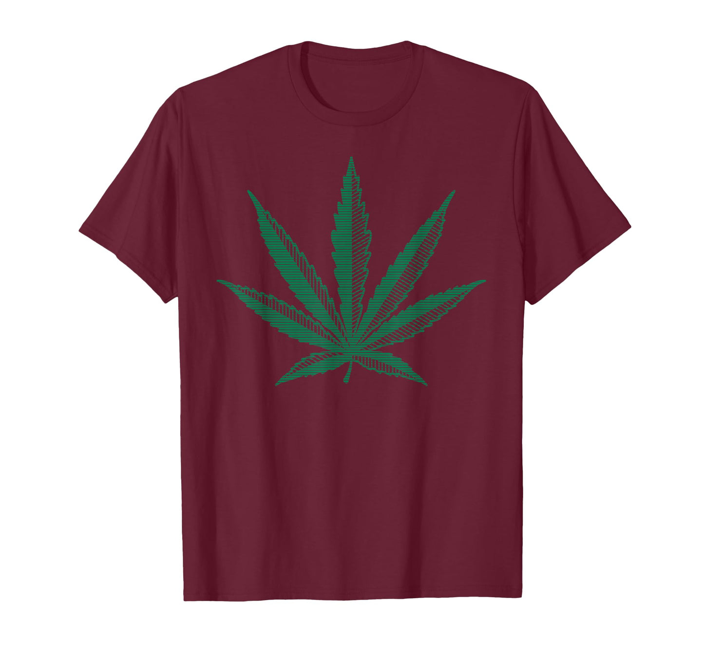 Vintage Pot Leaf T-Shirt Marijuana Hemp Green Graphic Art T-Shirt