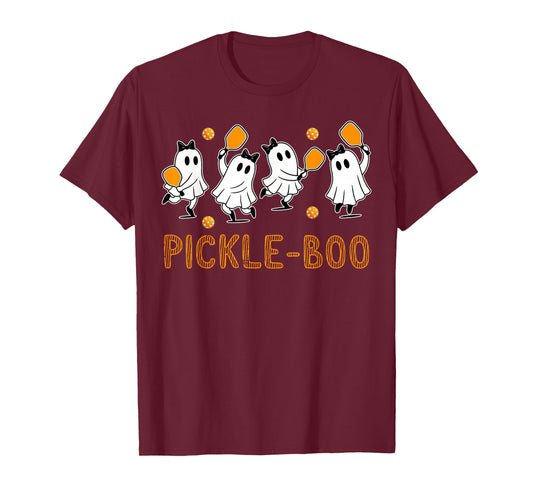 Halloween Pickleball Ghosts Pickle Boo Costume Men Women Kid T-Shirt