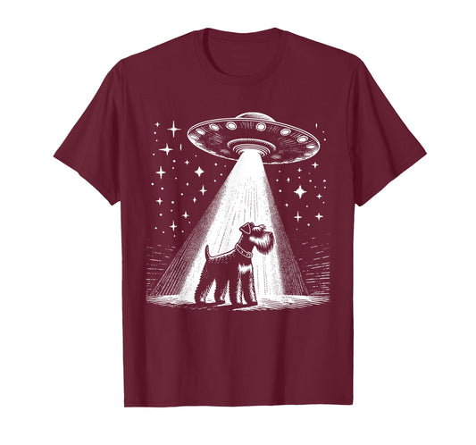 Schnauzer Mom Dad Dog - Funny Alien UFO T-Shirt for Men Women