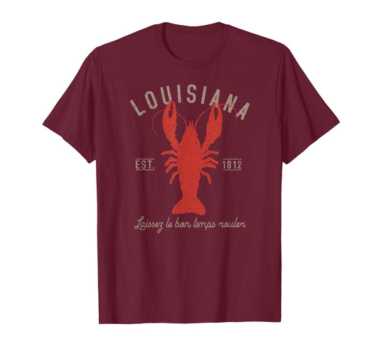 Louisiana Crawfish T Shirt Laissez le Bon Temps Rouler T-Shirt