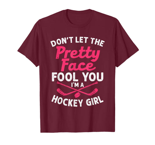 Funny Girl Hockey Gift For Women Kids Ice Hockey Players T-Shirt