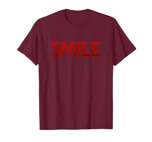 Smile Red Gradient Horror Movie Center Logo T-Shirt