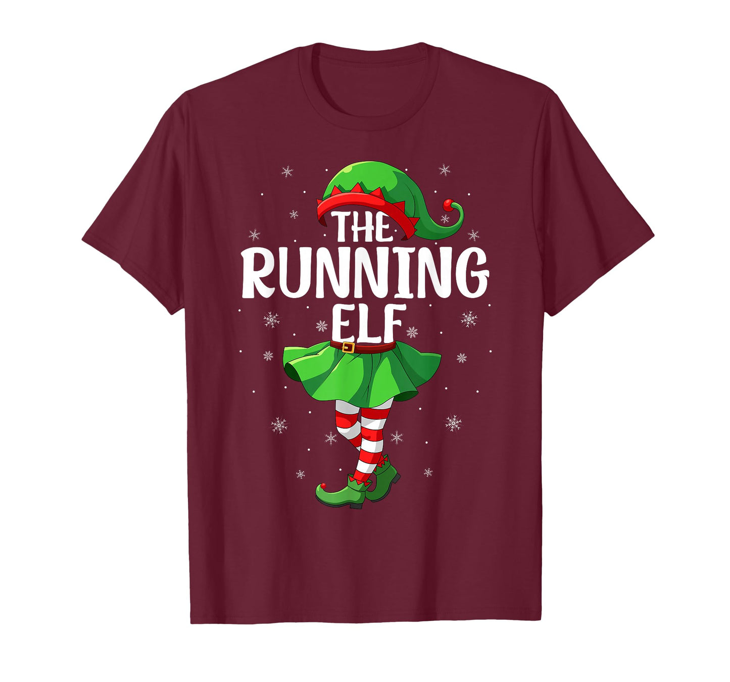 Running Elf Christmas Girls Women Elf Squad Xmas Family T-Shirt