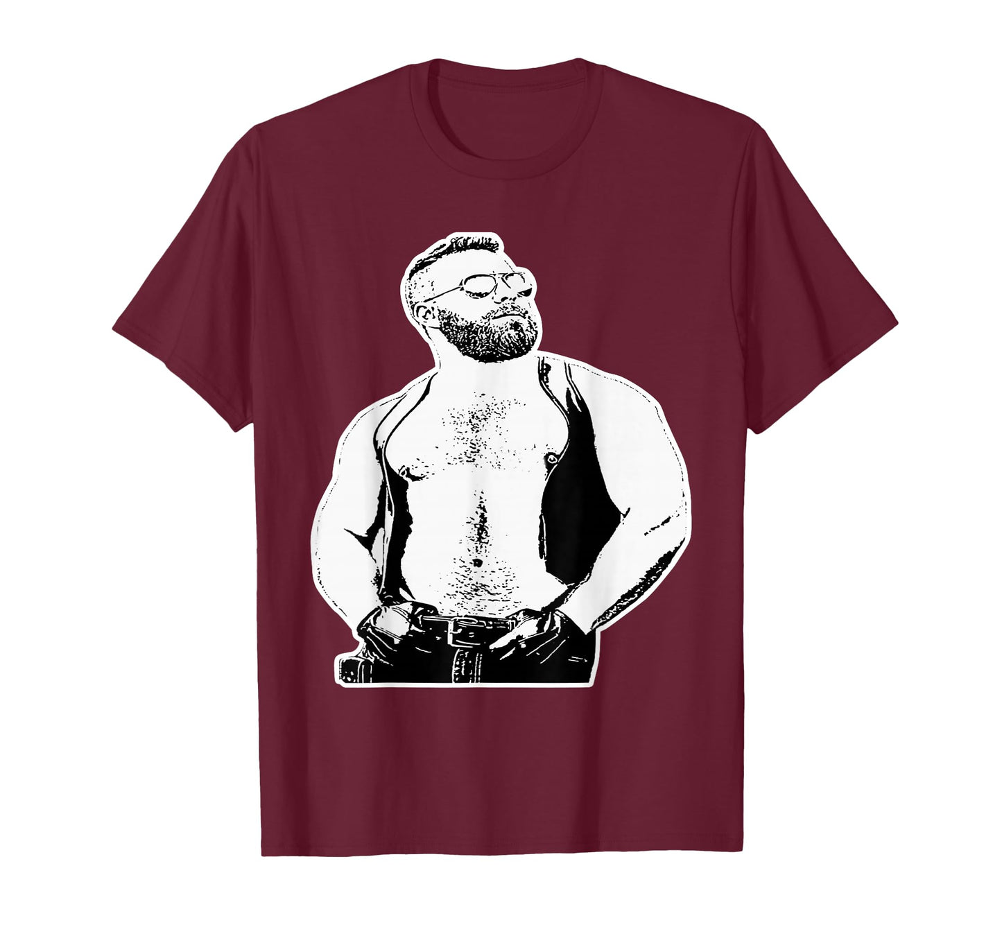 Gay Man Leather Funny Pride LGBTQ Fetish Top T-Shirt