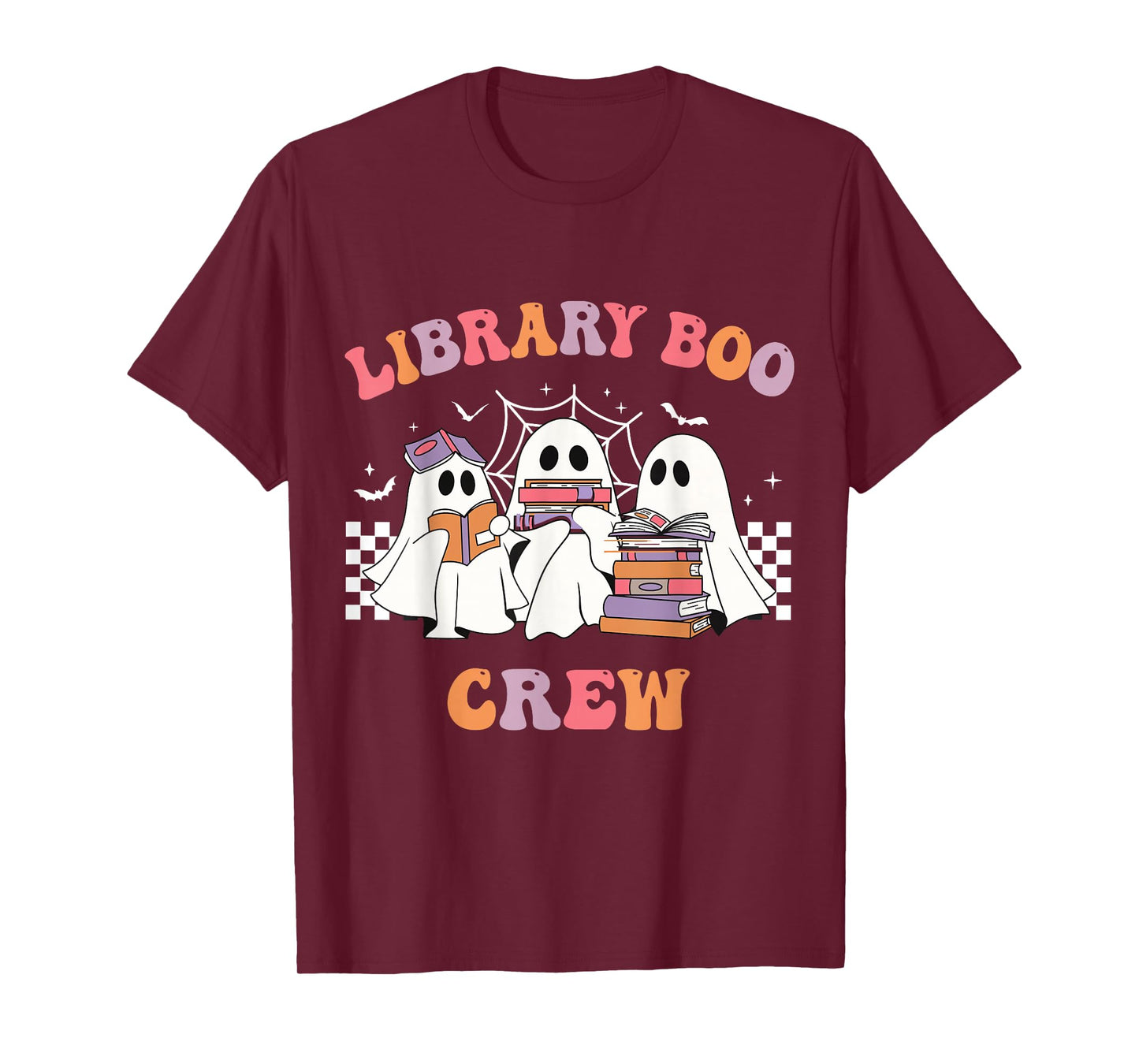 Library Boo Crew Book Lovers Funny Halloween Library Ghost T-Shirt