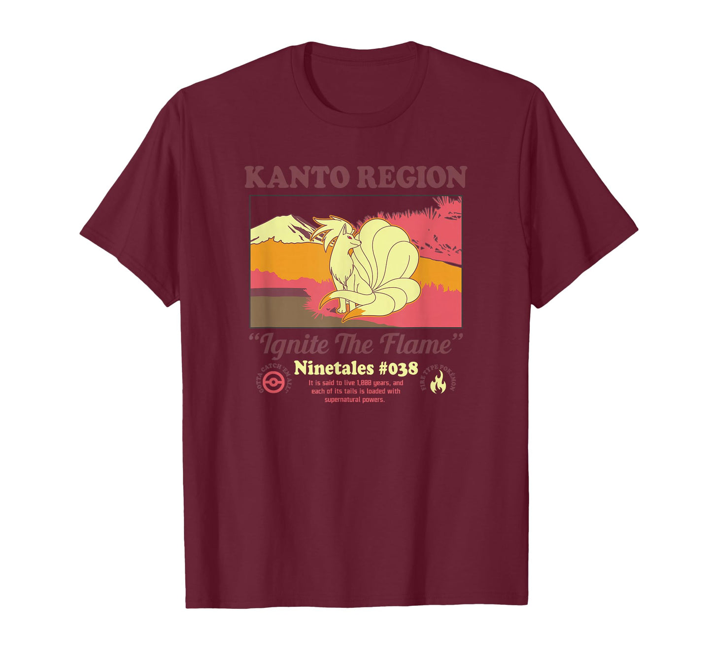 Pokémon Ninetales Kanto Region Ignite The Flame Portrait T-Shirt