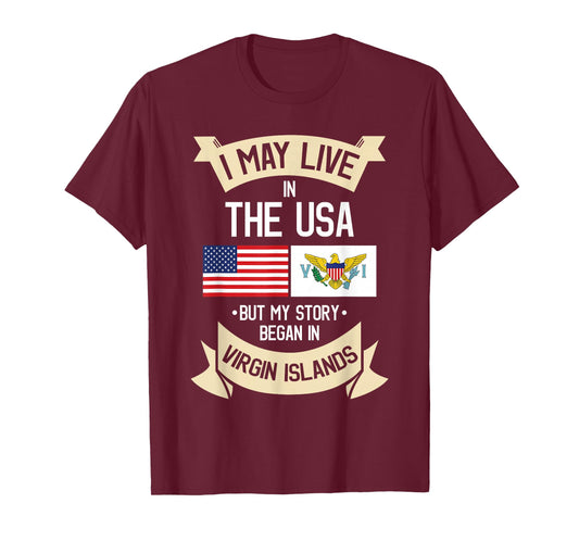 US Virgin Islands Roots American Flag USA Gifts T-Shirt