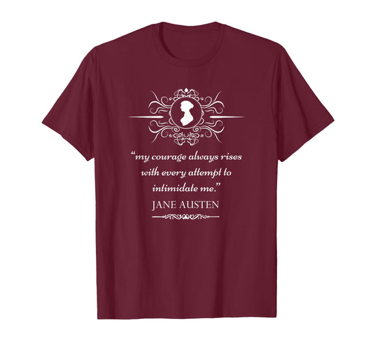 Jane Austen Vintage Quote My Courage Literary Book Club Fans T-Shirt Small