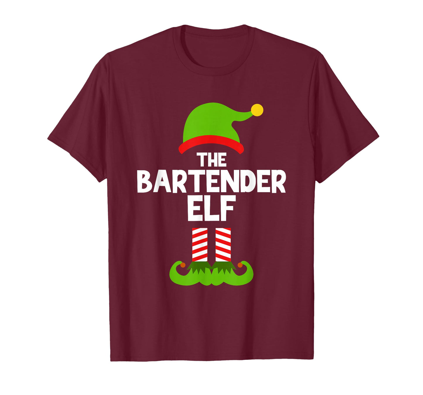 Funny The Bartender Elf Christmas Family Party Pajama T-Shirt