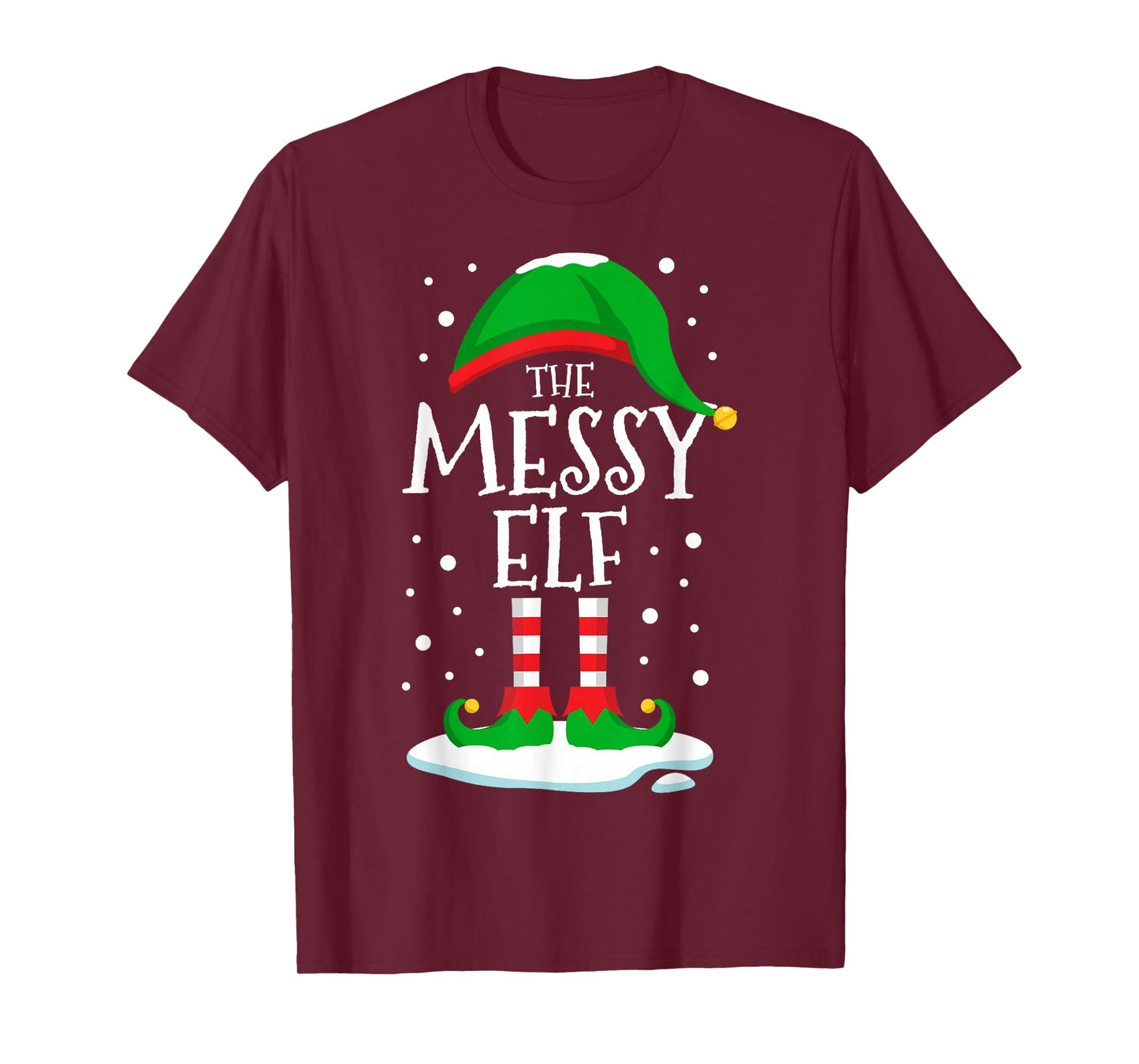 The Messy Elf Christmas Family Matching Xmas Group Funny T-Shirt