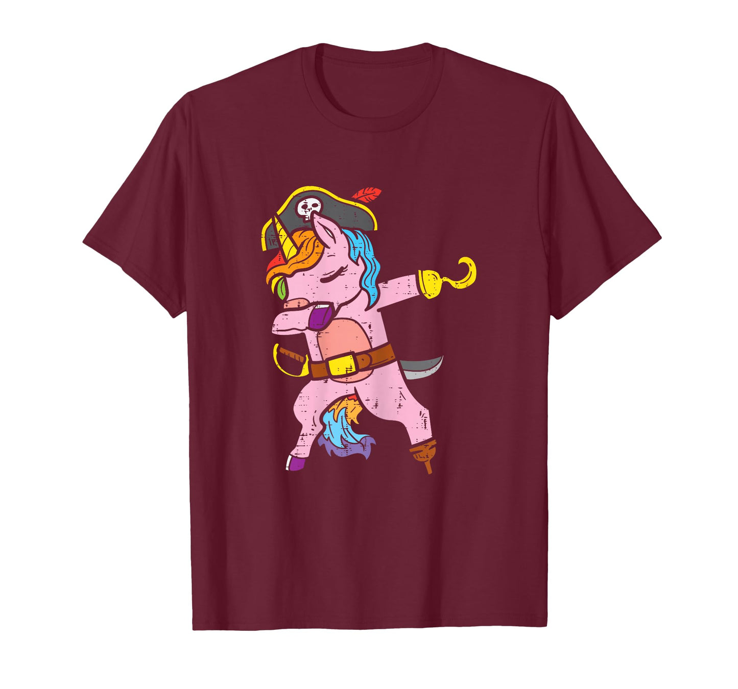 Dabbing Unicorn Pirate Dab Dance Cute Halloween Girls Women T-Shirt